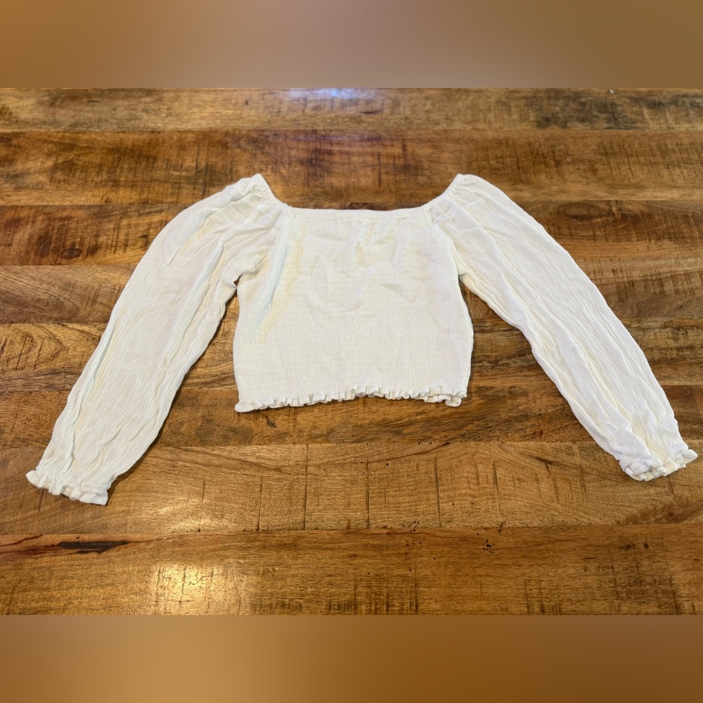 Chelsea & Violet Long Sleeve Smocked Crop Top Size XL Girls
